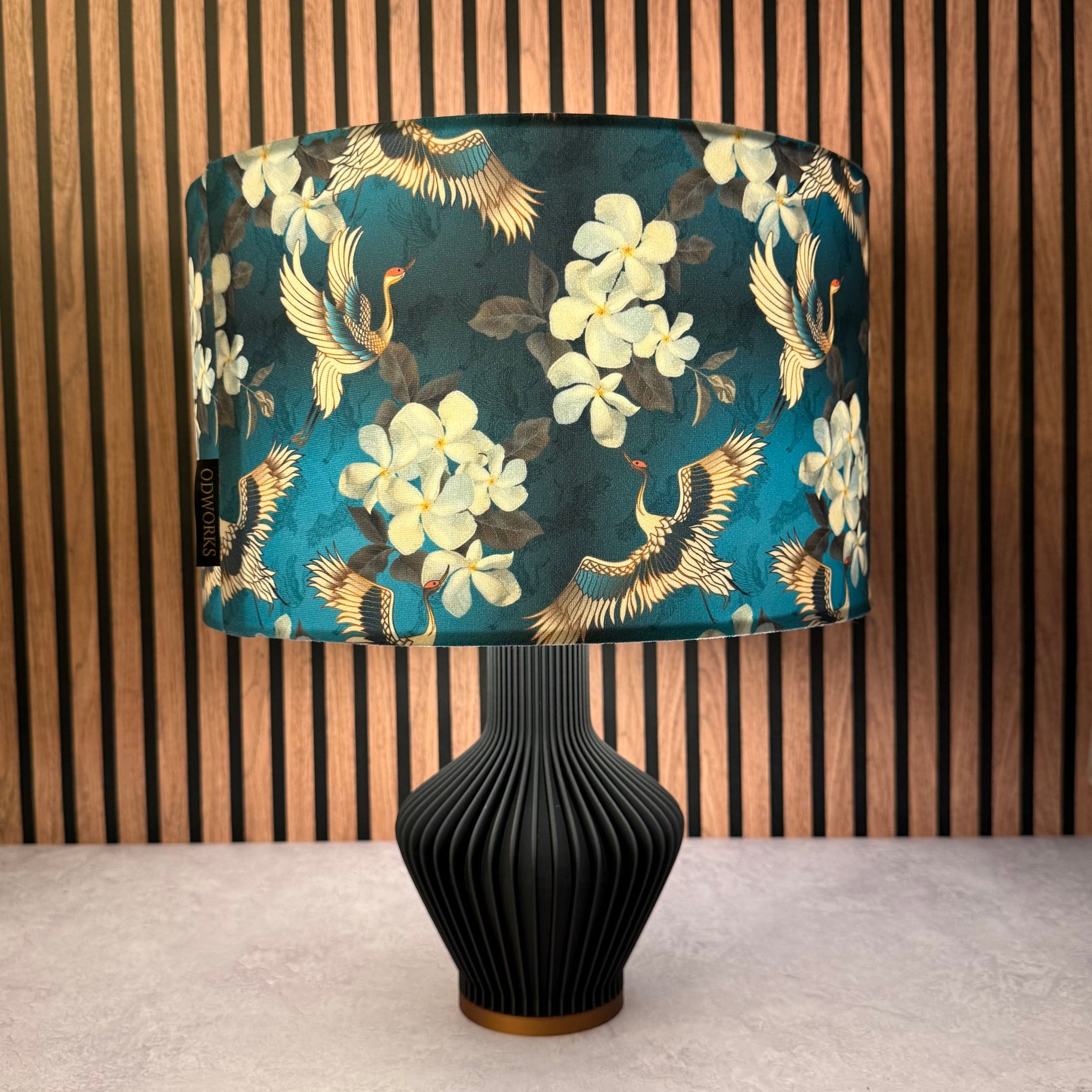 Japanese Mini Crane | Teal  & Grey | Lampshade