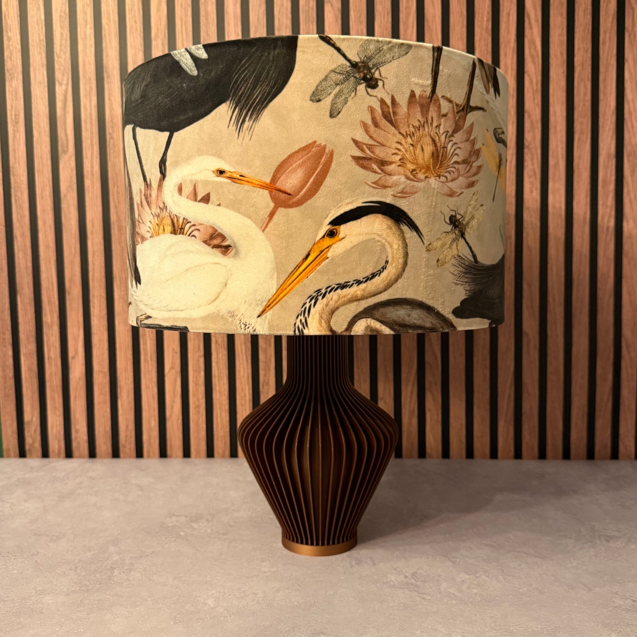 Lampshade - Herons and Swans - collab