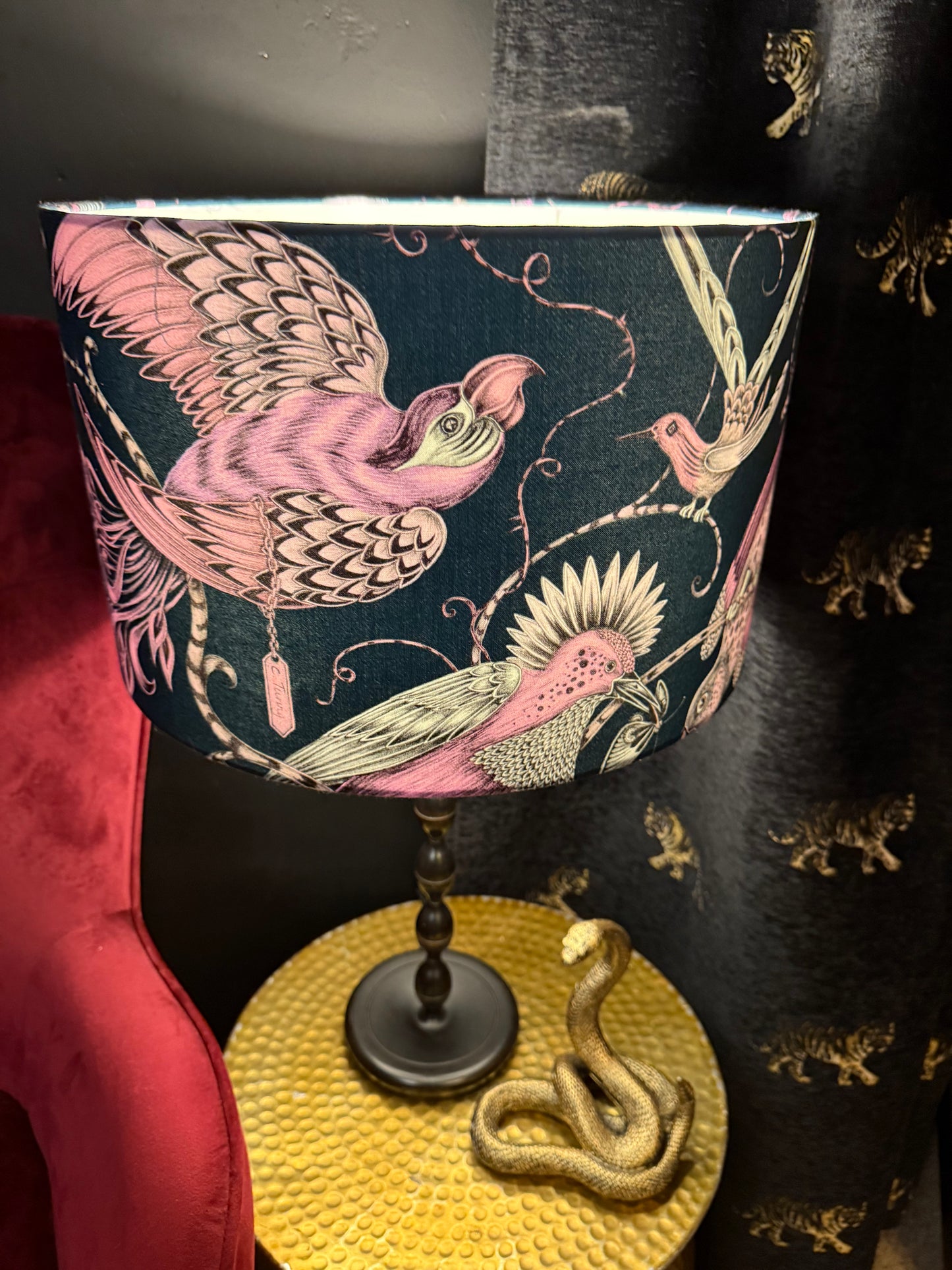 The Audubon 
lampshade Emma J Shipley birds parrot