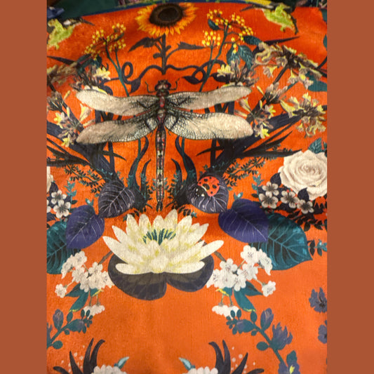 Garden treasures orange luxury velvet cushion Becca Who
