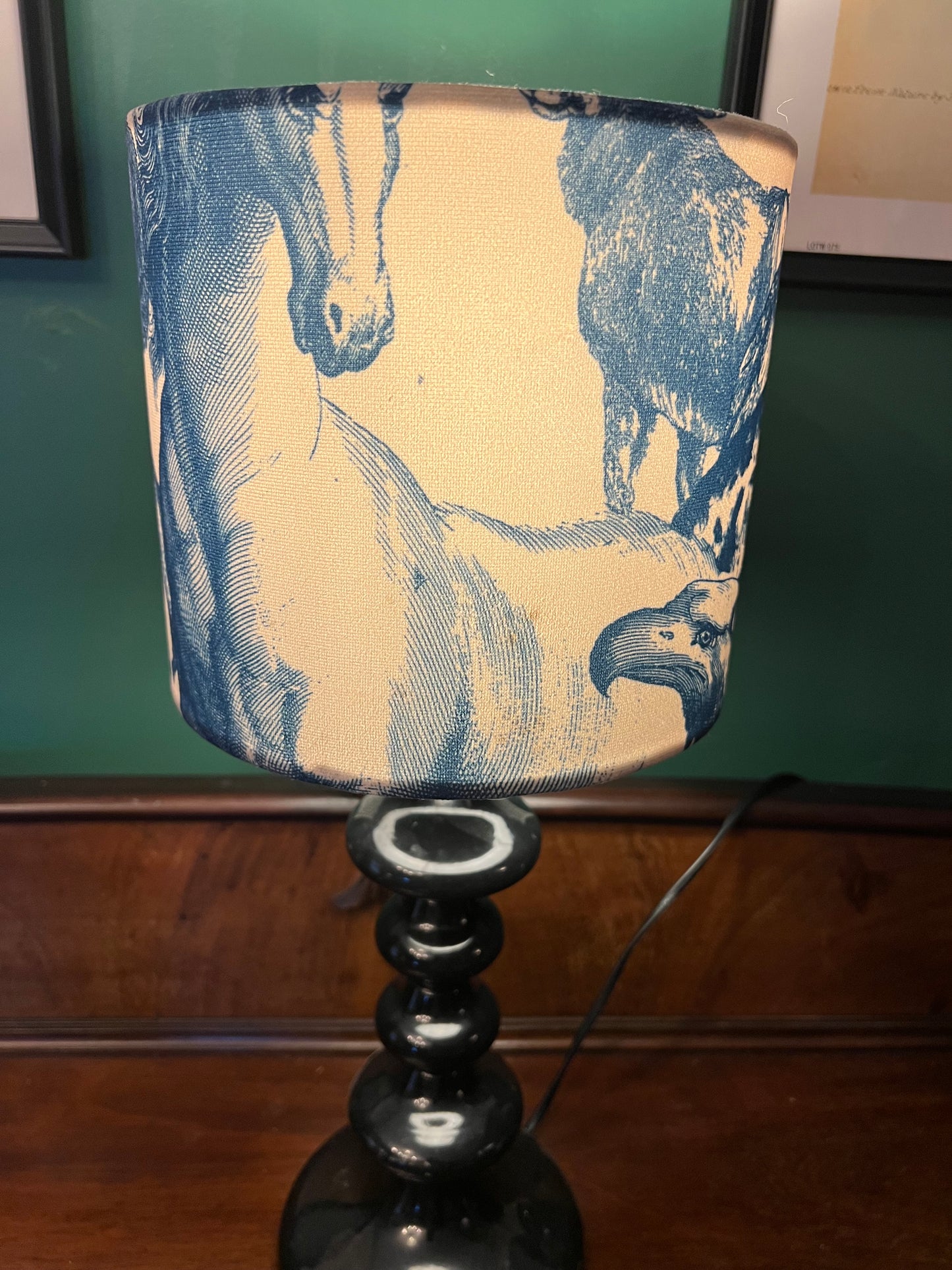 Mythical beasts velvet lampshade