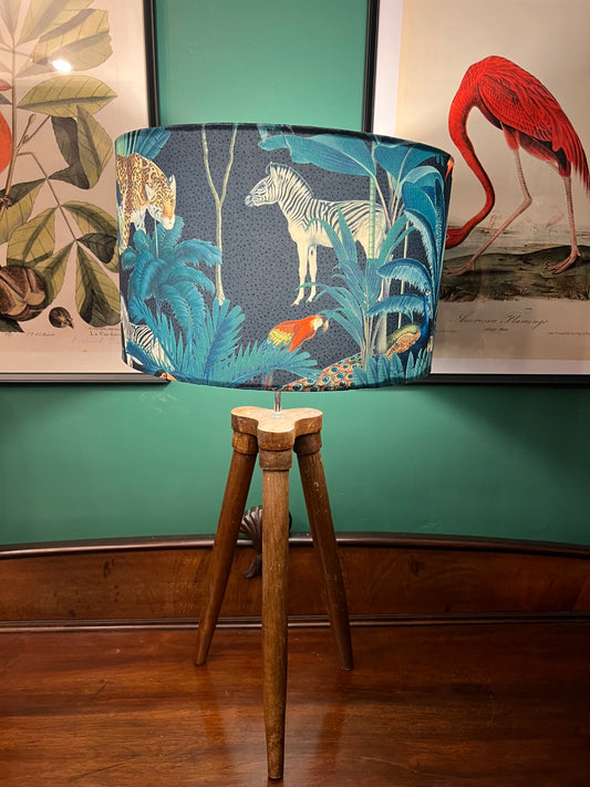 Tropical paradise jungle velvet lampshade