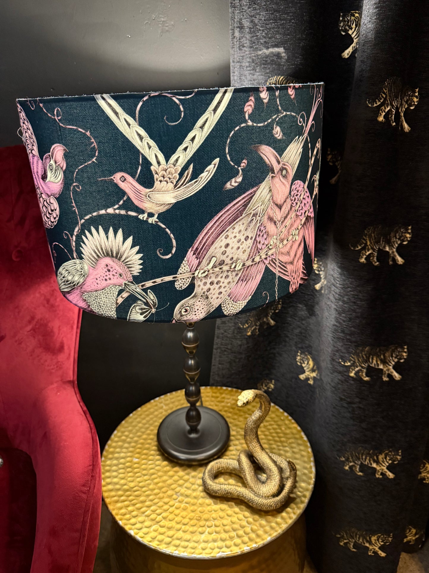 The Audubon 
lampshade Emma J Shipley birds parrot