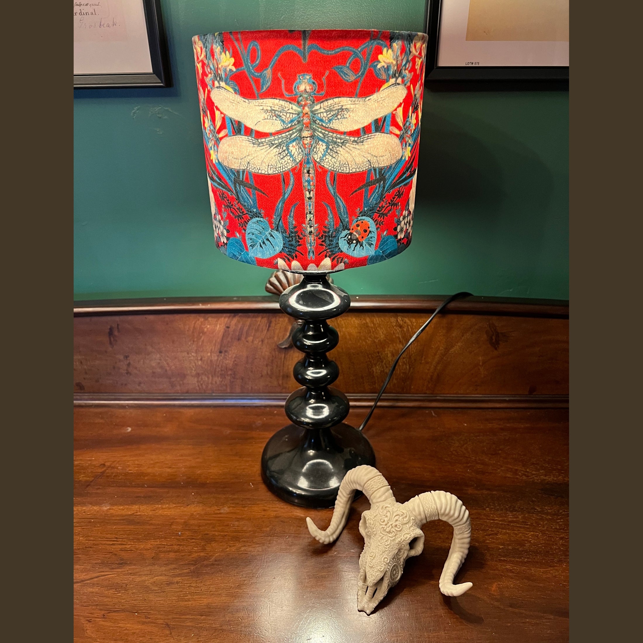 Garden Treasures | Red & Blue Velvet | Becca Who | Lampshade