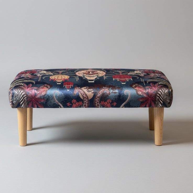Balloon Safari | Navy & Gold Velvet | Becca Who | Footstool
