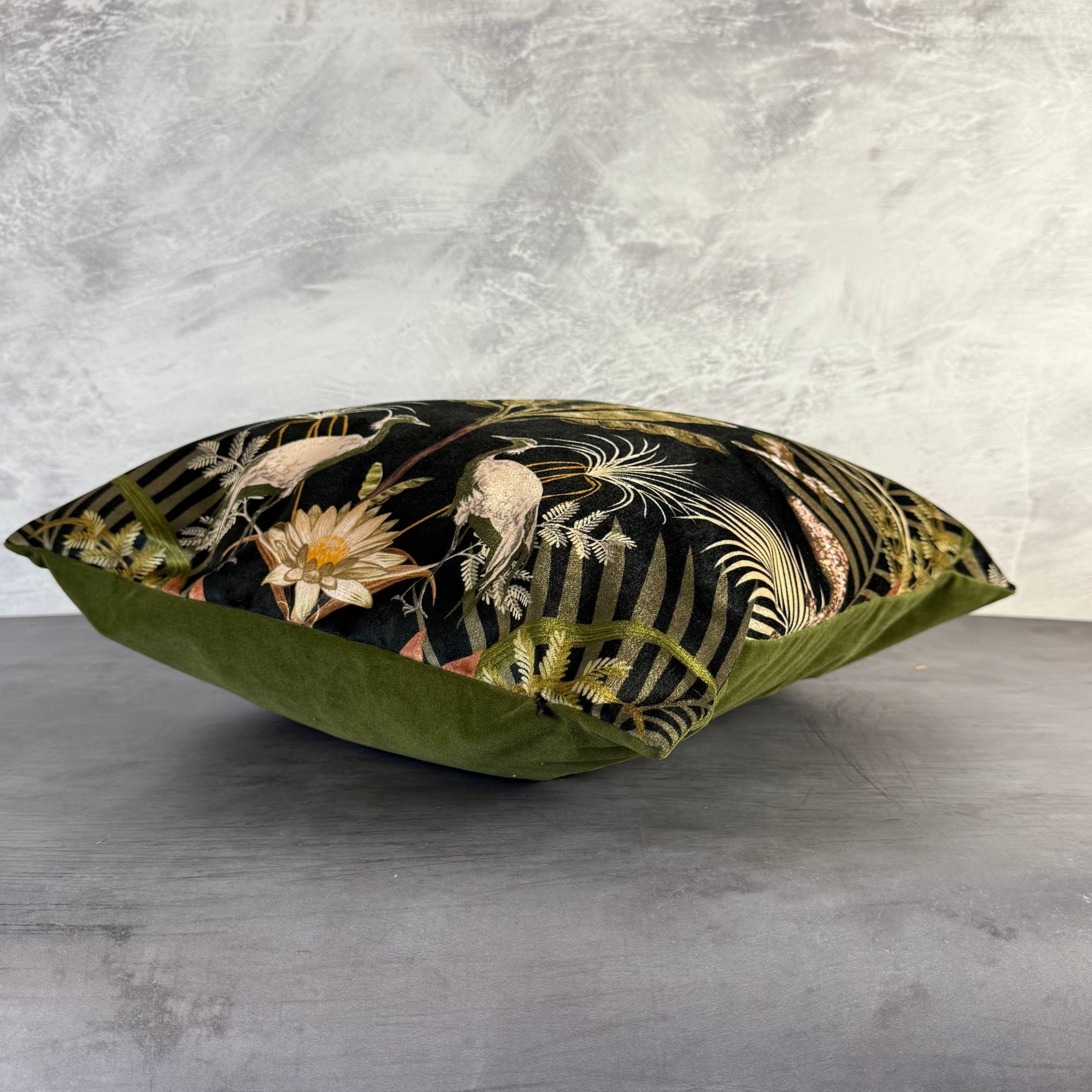 Crocodilia | Black & Gold Velvet | Becca Who | Cushion