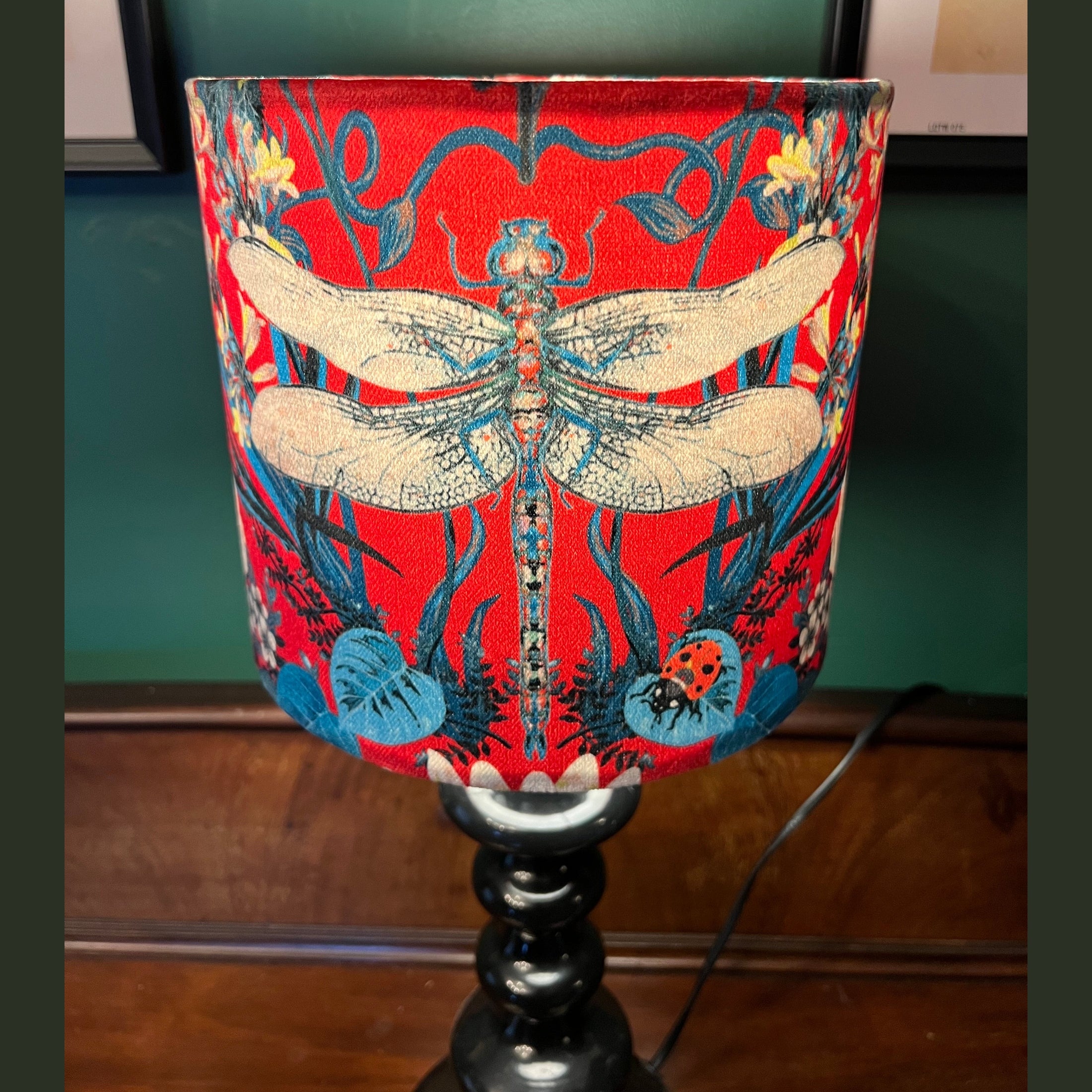Garden Treasures | Red & Blue Velvet | Becca Who | Lampshade