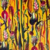 Botanical Lily | Yellow & Teal Velvet | Lampshade