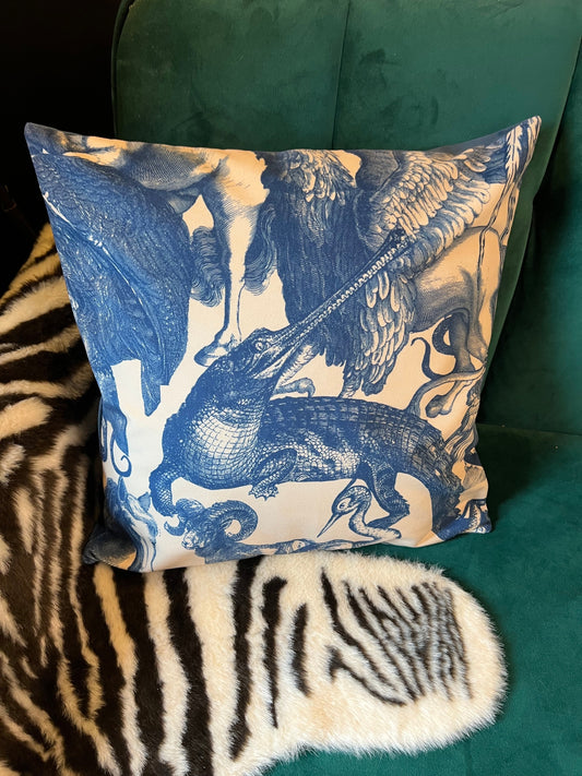 Mythical beasts luxury velvet cushion