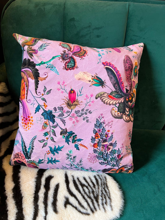 Wonderland floral  luxury velvet cushion Sophie Robinson Harlequin