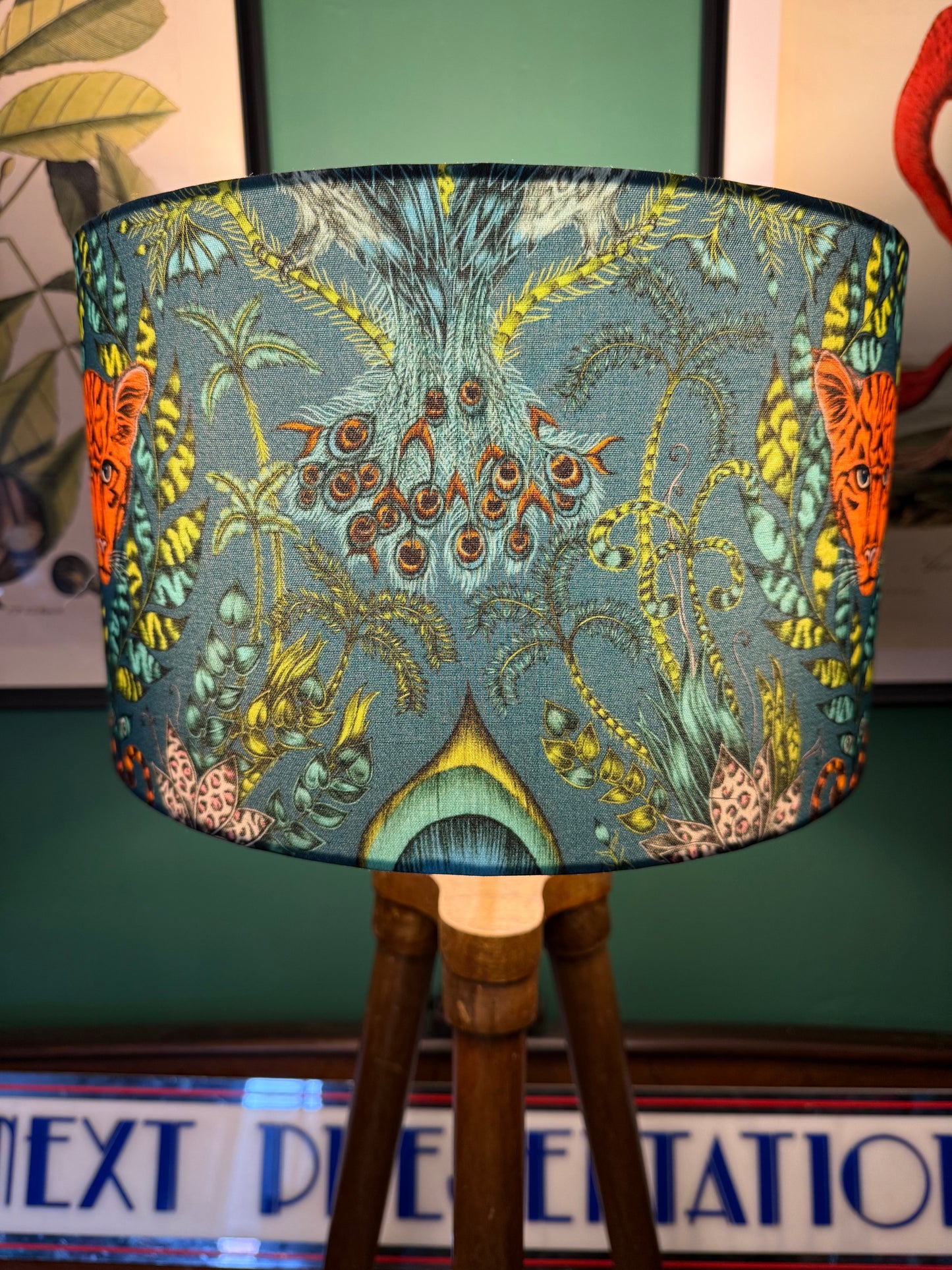 The Amazon tiger teal
lampshade Emma J Shipley jungle