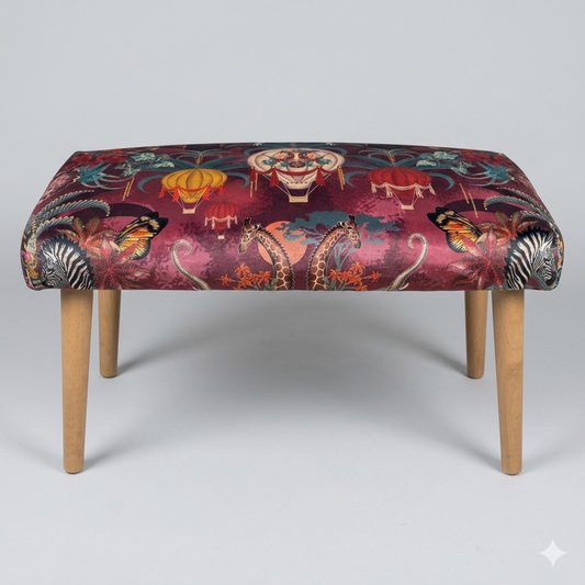 Balloon Safari velvet bench seat / shoe seat / boot room bench Becca Who