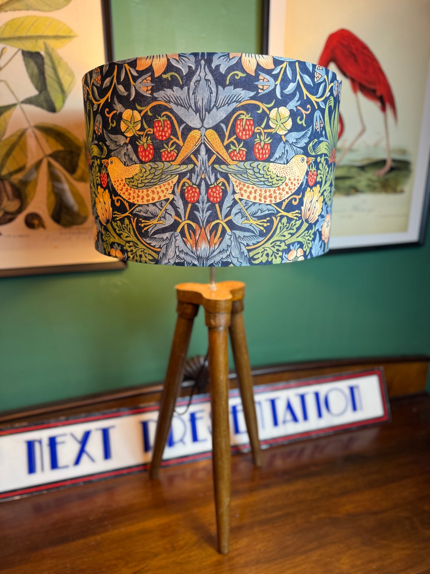 Strawberry Thief navy blue William Morris lampshade