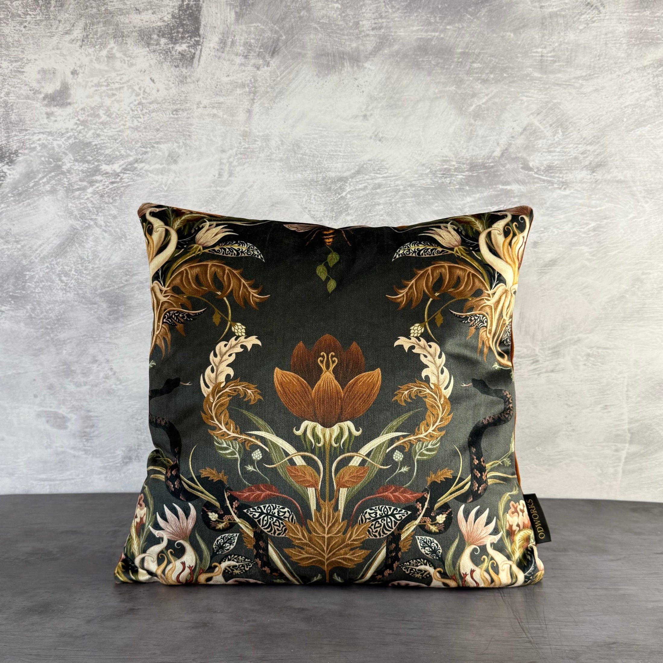 Serpentwind | Black & Gold Velvet | Becca Who | Cushion