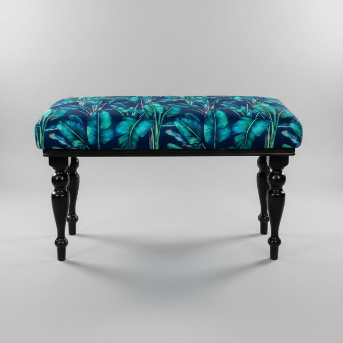 Palm Leaf | Navy & Teal Velvet | Rupert Bench