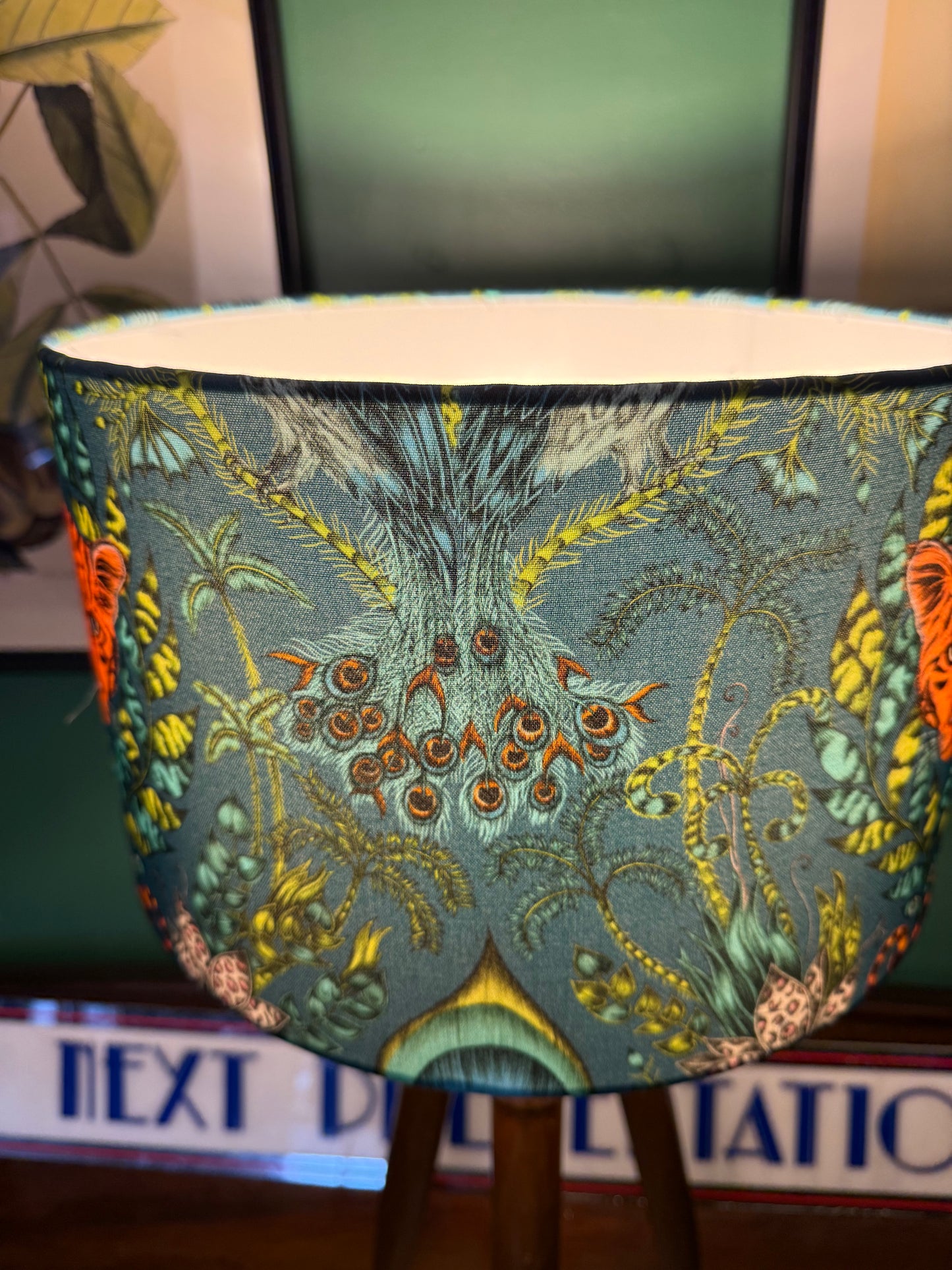 The Amazon tiger teal
lampshade Emma J Shipley jungle