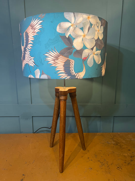 Japanese cranes velvet lampshade