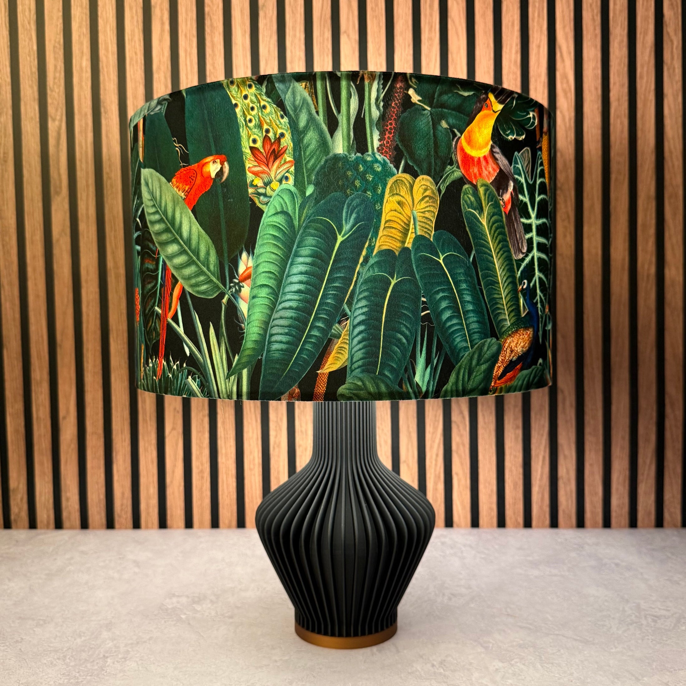 jungle handmade lampshade parrot palm leaf 