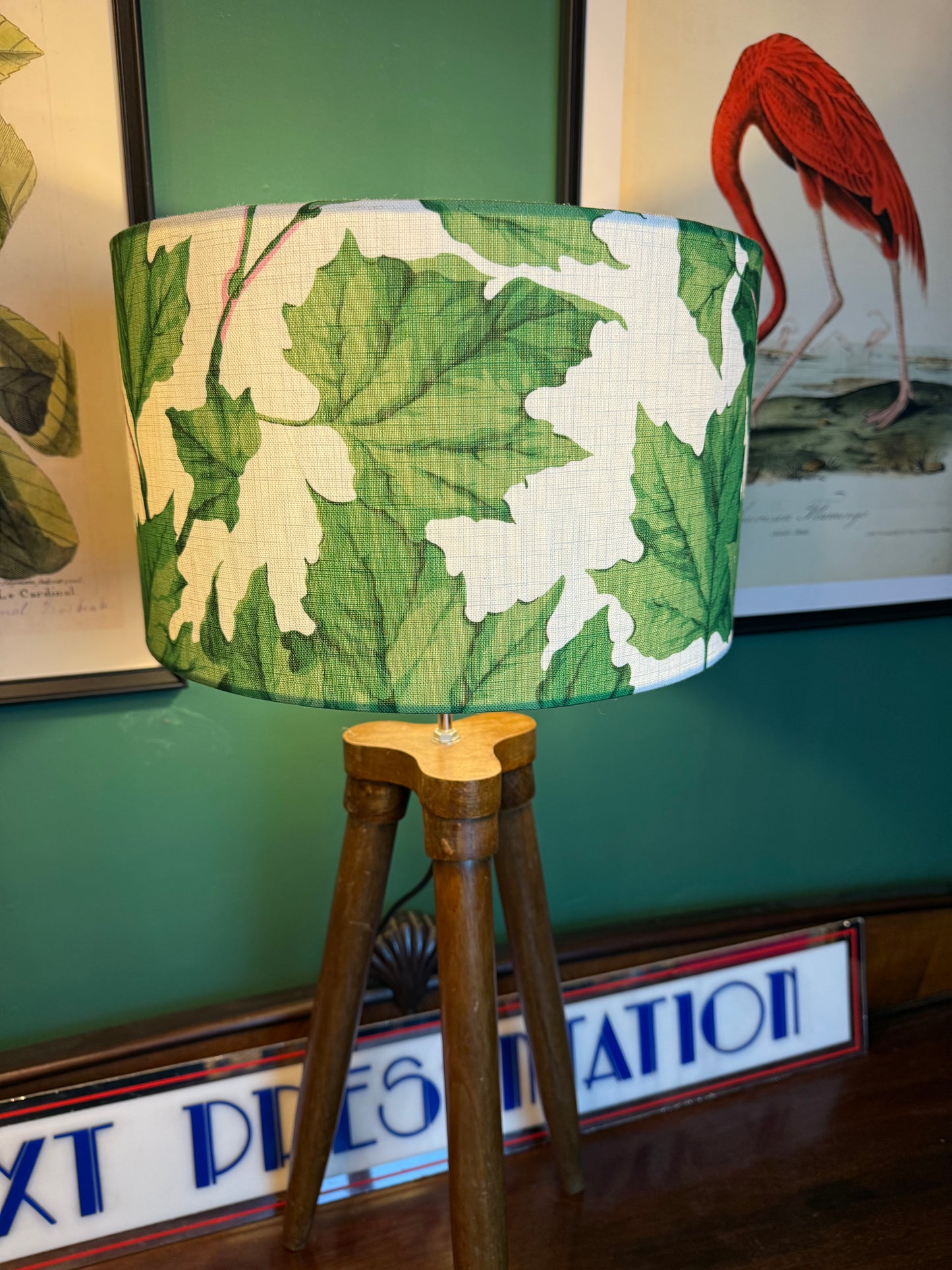 Sophie Robinson dappled leaf lampshade Harlequin