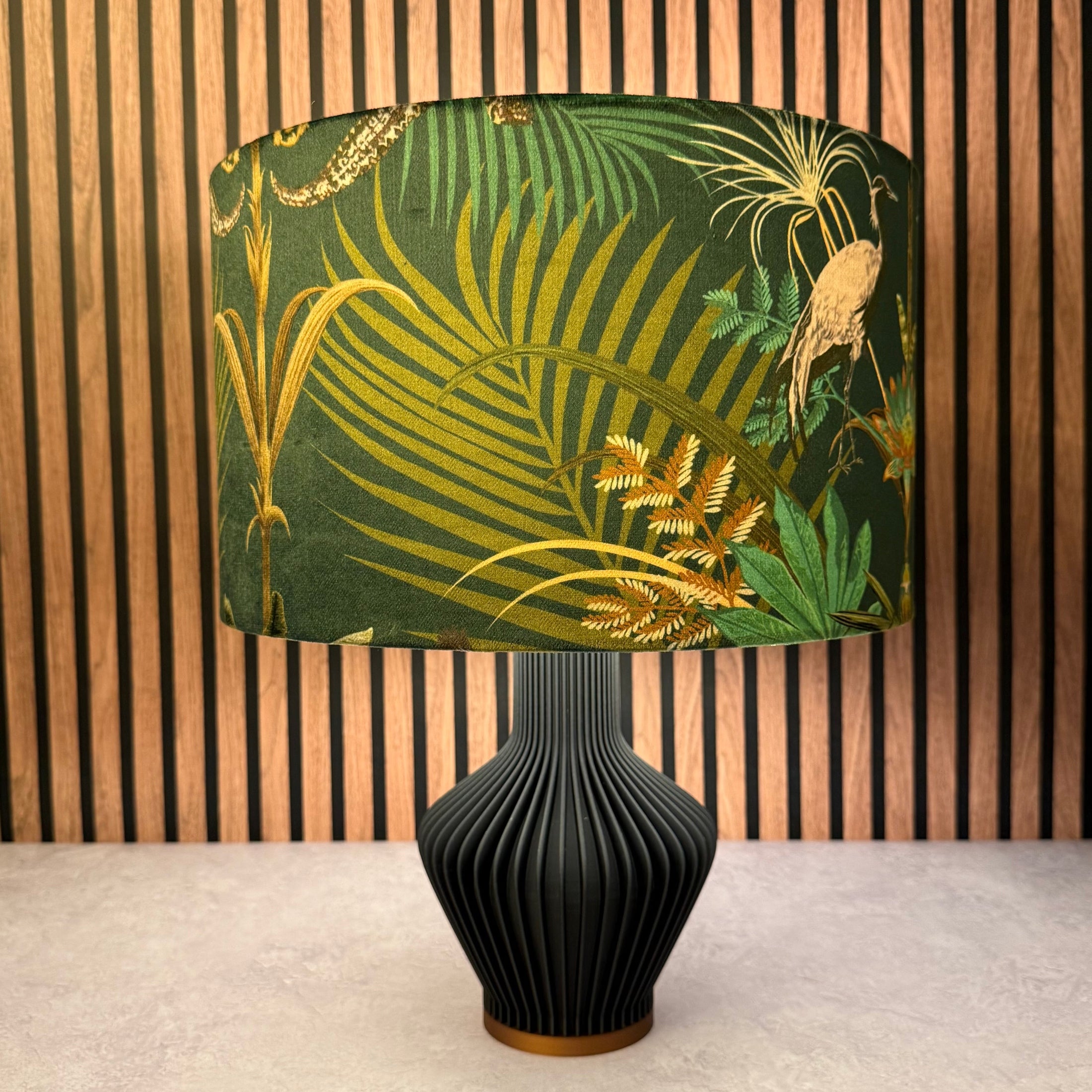 Crocodilia Cranes  |Green Velvet | Handmade  | Becca Who | Lampshade