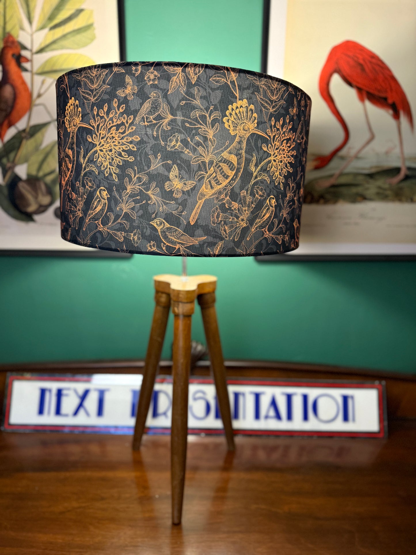 Rustic birds hoopoe lampshade