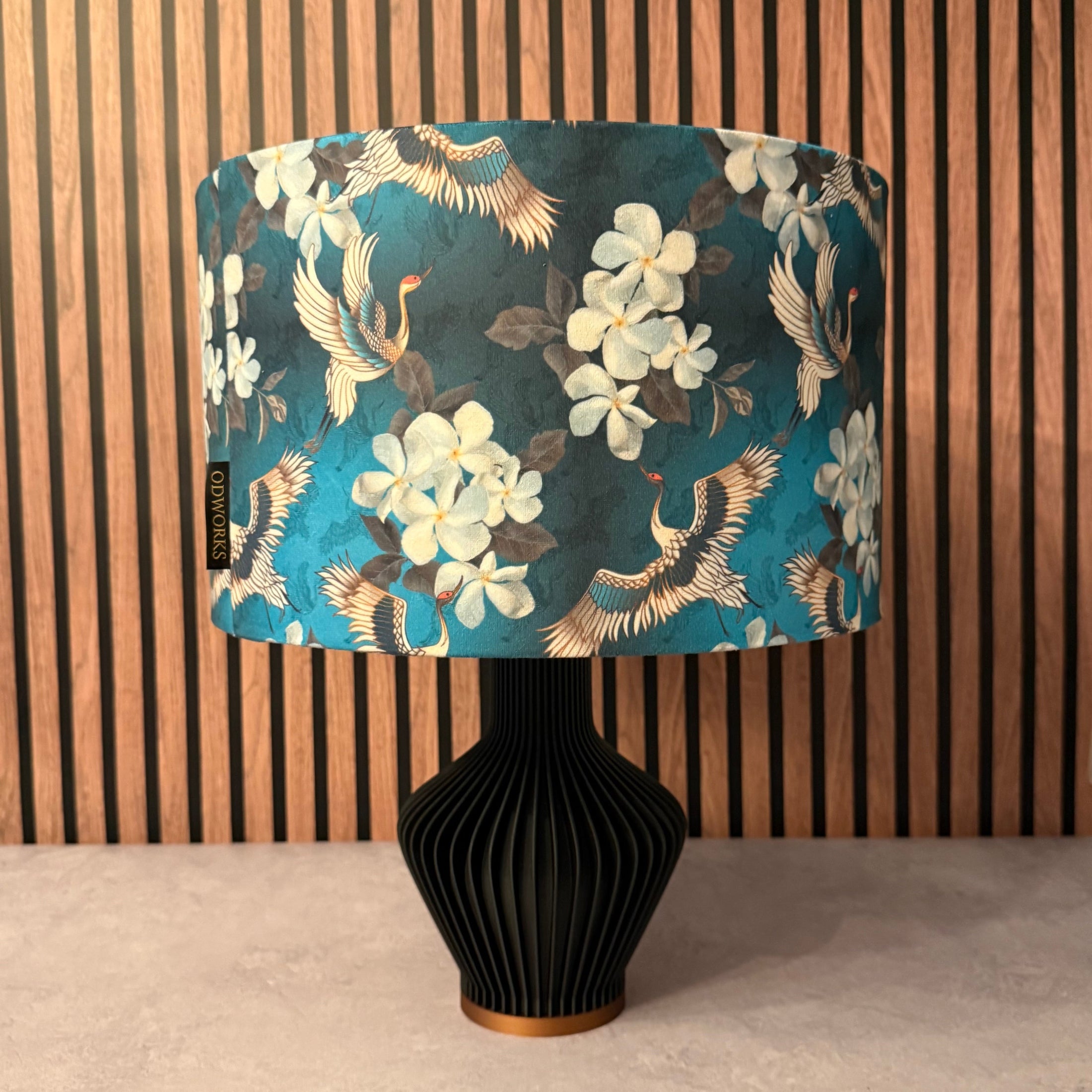 Japanese Mini Crane | Teal  & Grey | Lampshade