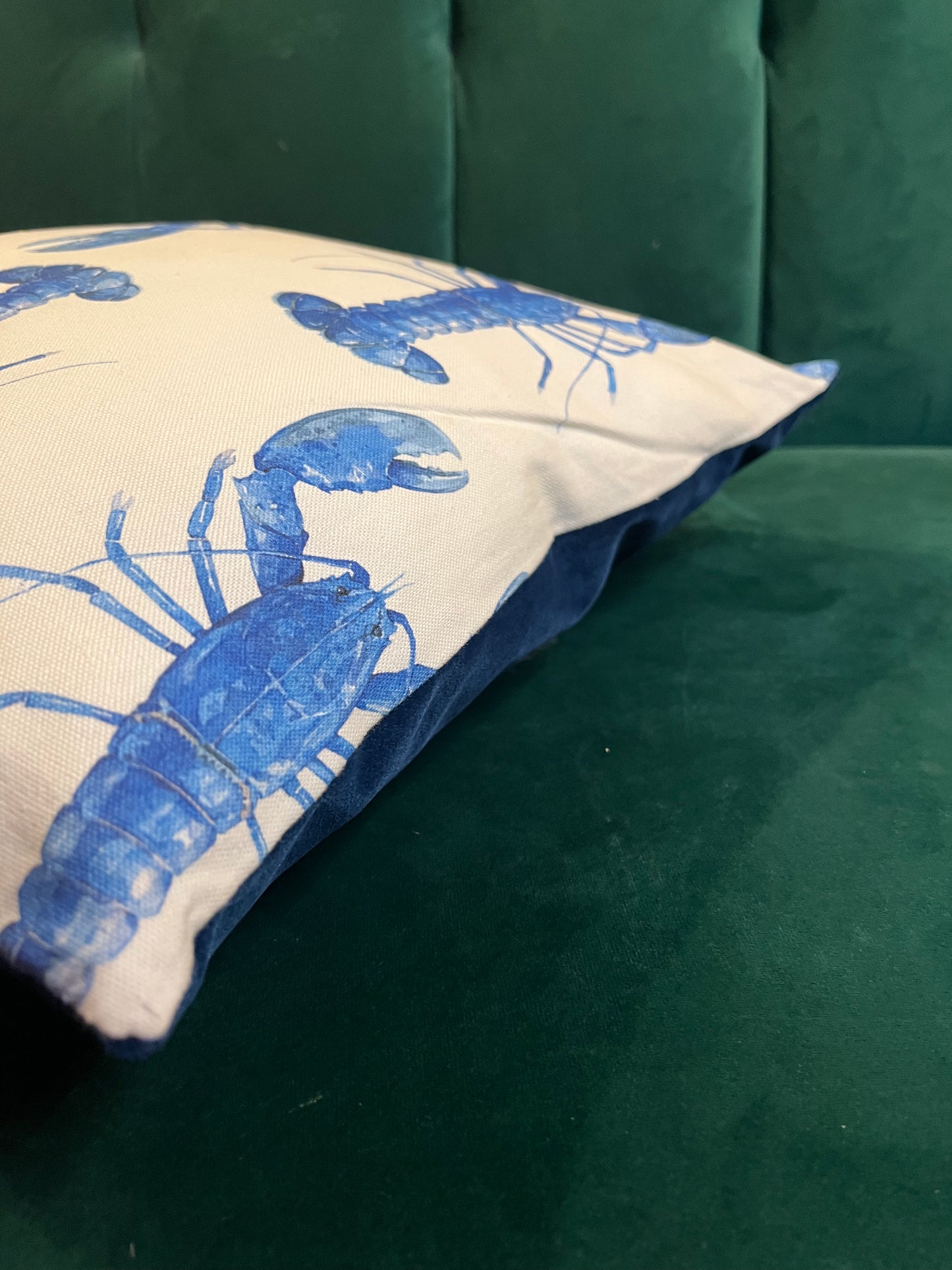 The blue lobster cushion