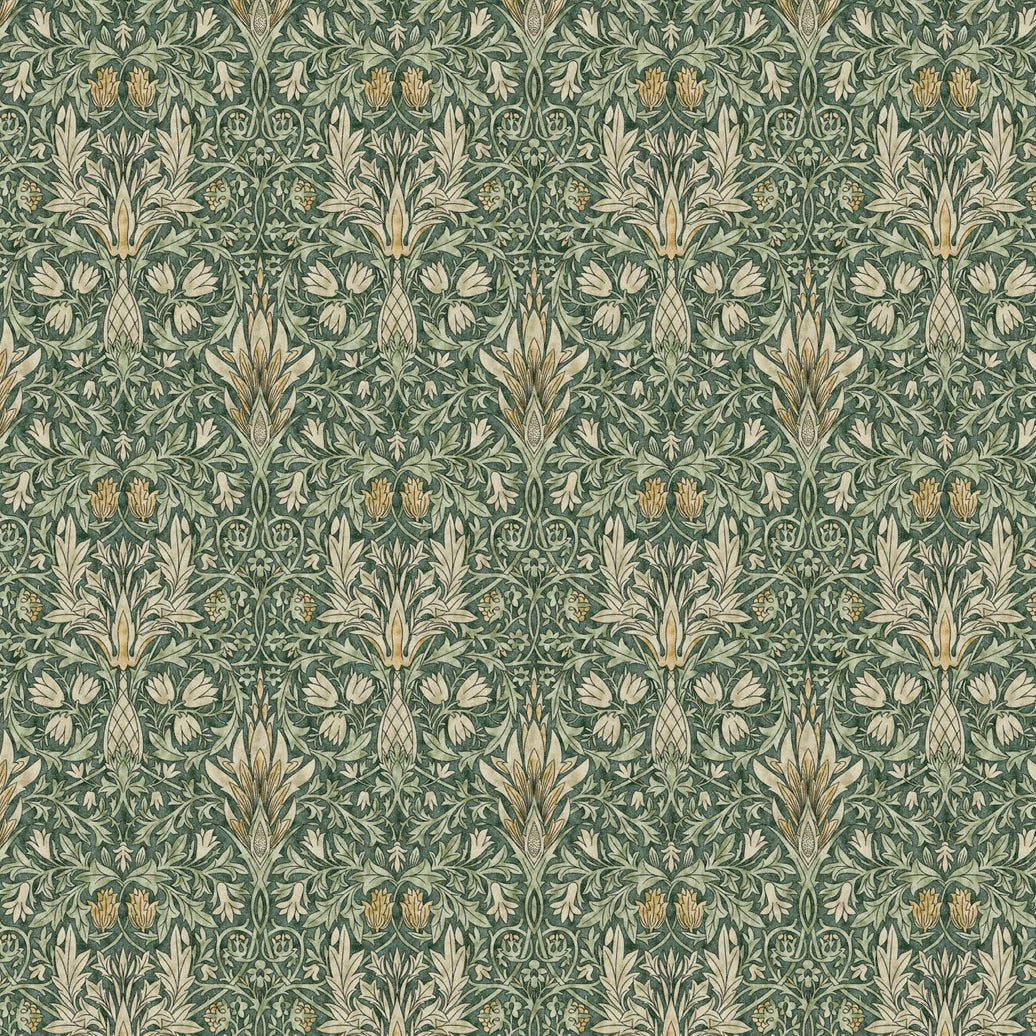 William Morris Snakeshead lampshade mocha denim forest green wine