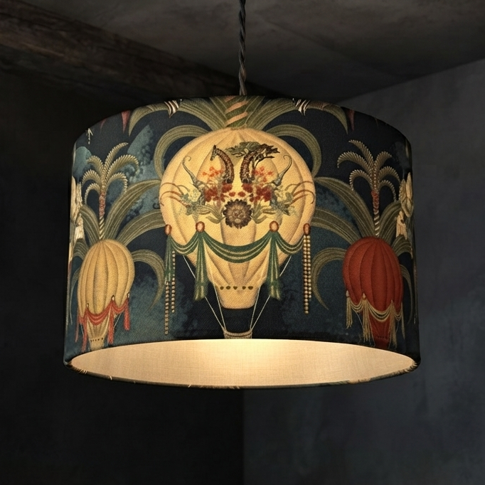 Balloon Safari | Navy & Gold | Becca Who | Pendant Lampshade